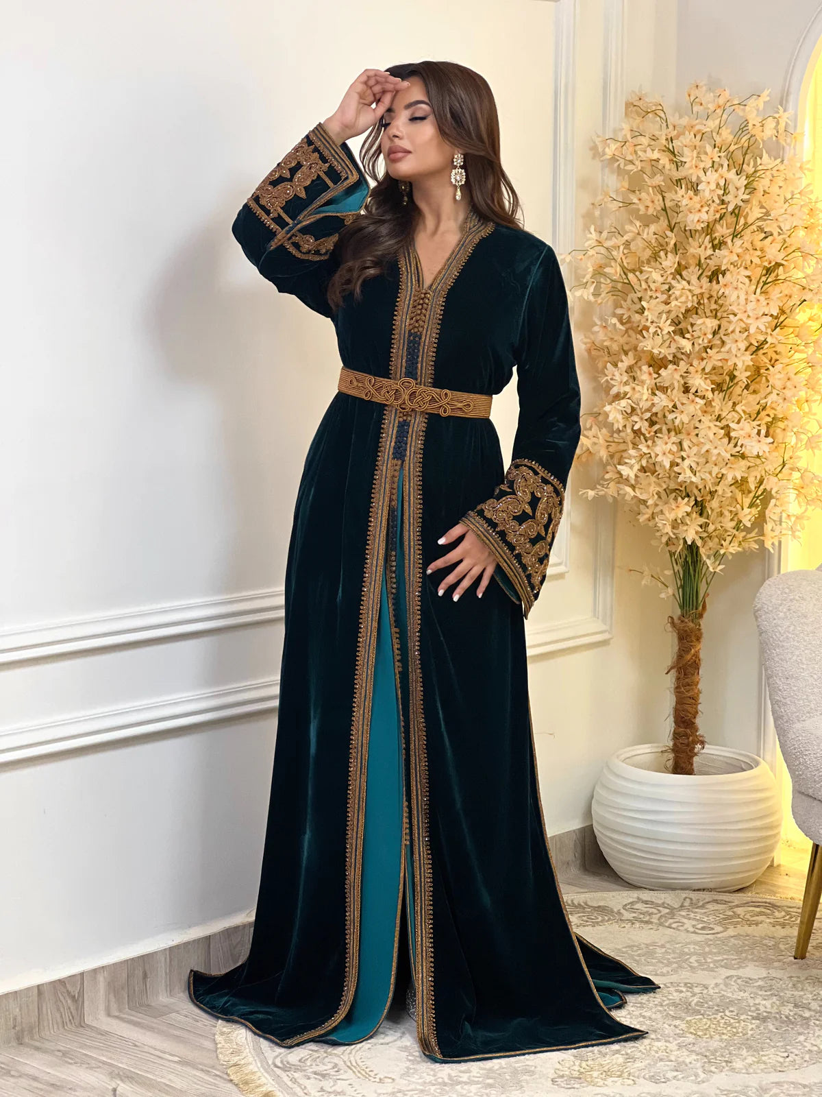 Karima Noir Takchita – Robe marocaine deux pièces