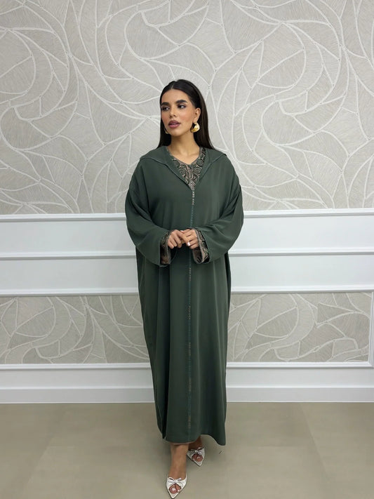 Sakina Vert Djellaba – Tunique marocaine décontractée – vue produit 2