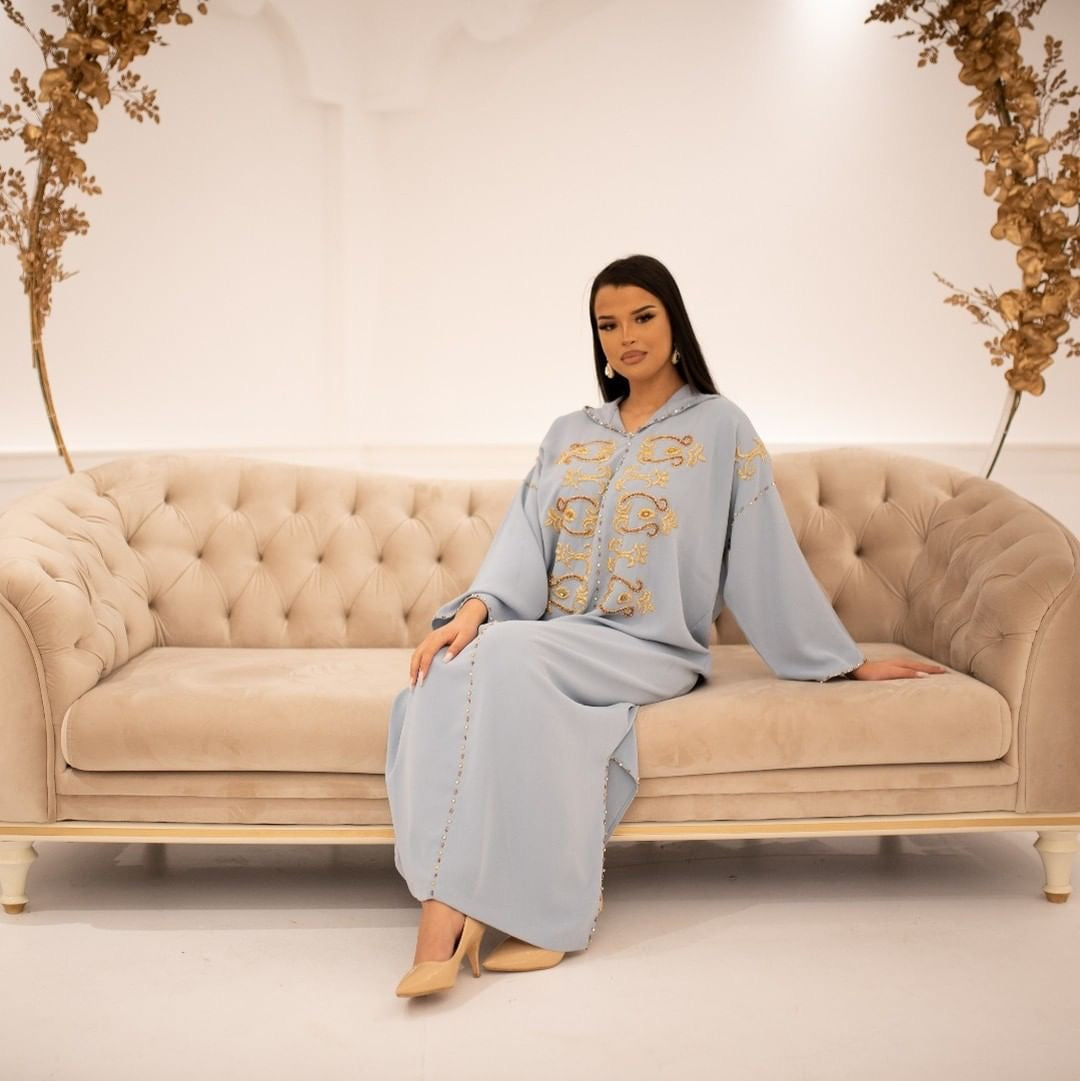 Fatima Gris Djellaba – Tunique marocaine décontractée