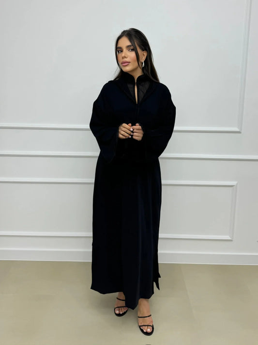 Wijdane Noir Djellaba – Tunique marocaine décontractée – vue produit 2