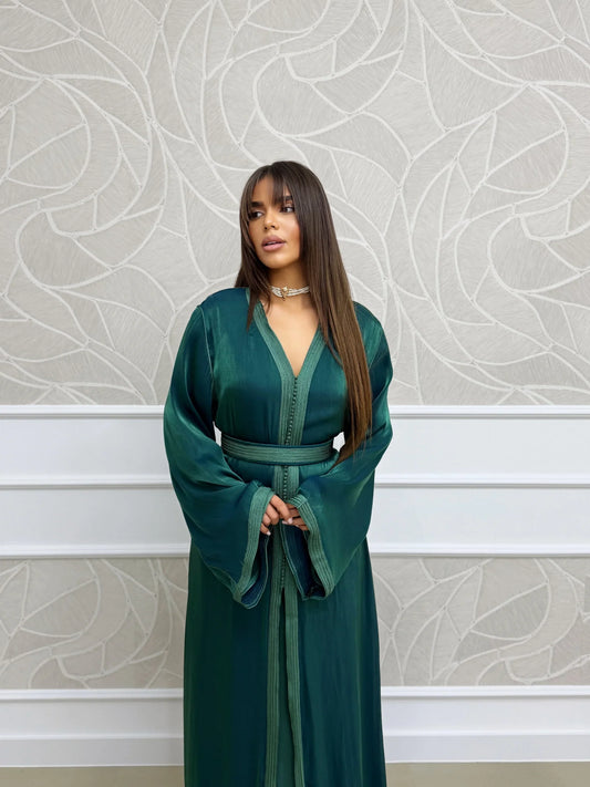 Kholod Vert Takchita – Robe marocaine deux pièces