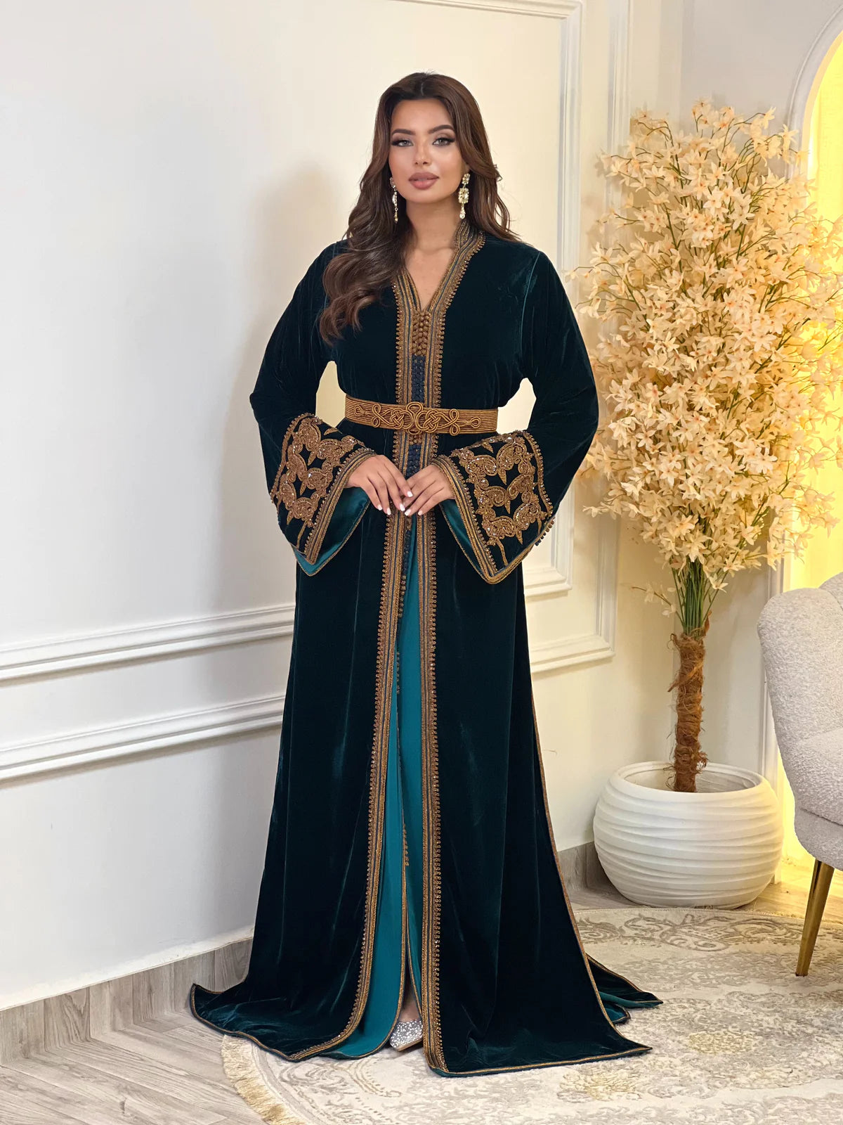 Karima Noir Takchita – Robe marocaine deux pièces