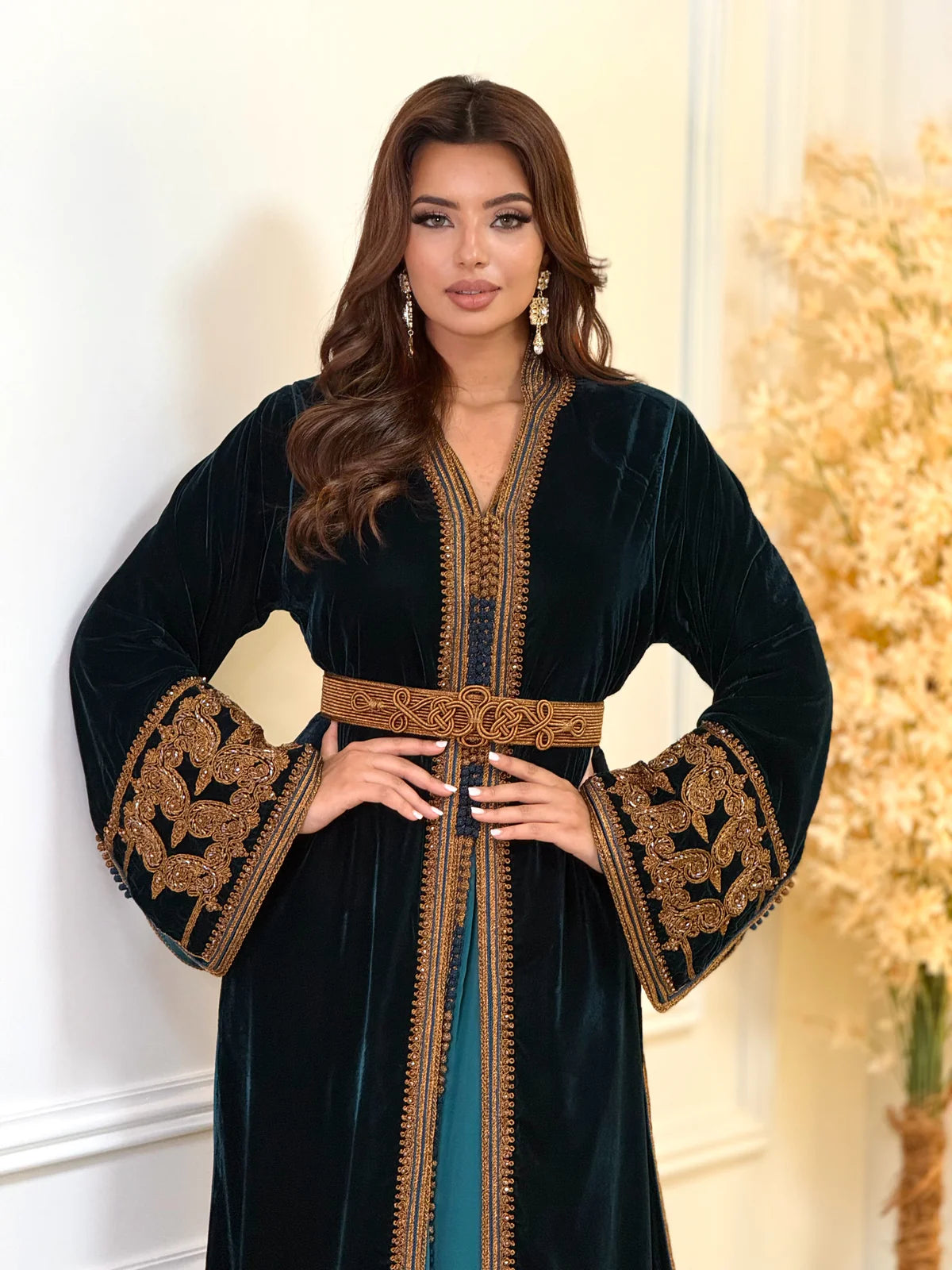 Karima Noir Takchita – Robe marocaine deux pièces