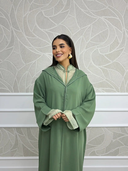 Sakina Vert Djellaba – Tunique marocaine décontractée