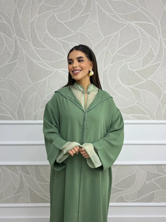 Sakina Vert Djellaba – Tunique marocaine décontractée