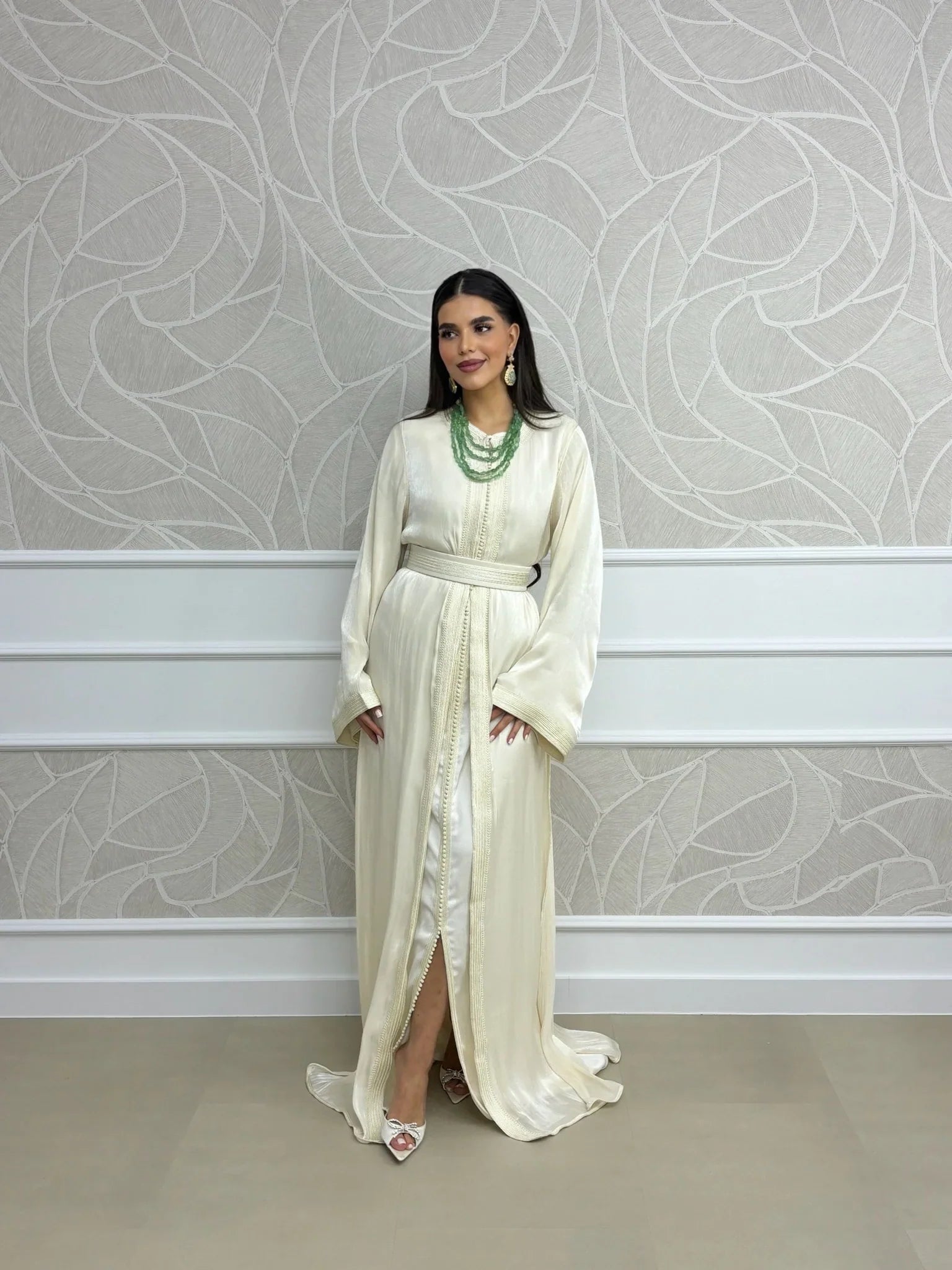 Dalida Blanc Takchita – Robe marocaine deux pièces