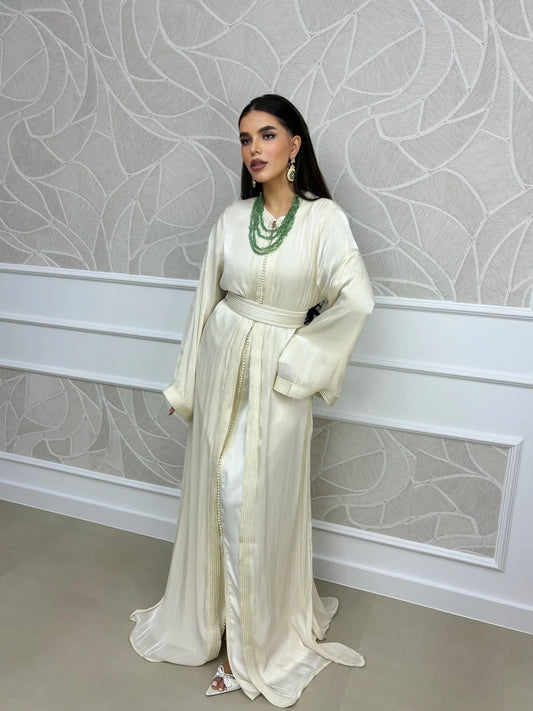 Dalida Blanc Takchita – Robe marocaine deux pièces