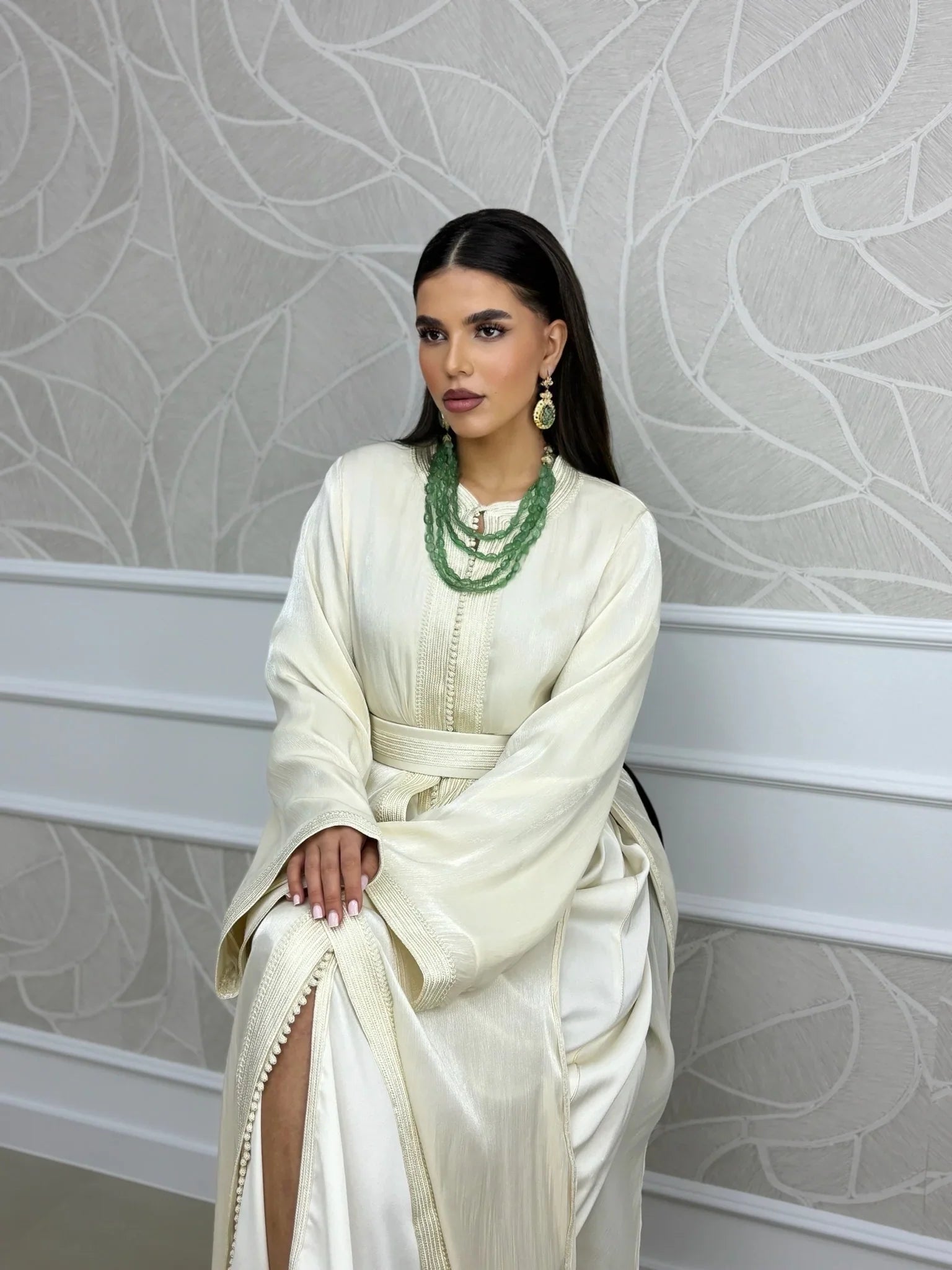 Dalida Blanc Takchita – Robe marocaine deux pièces