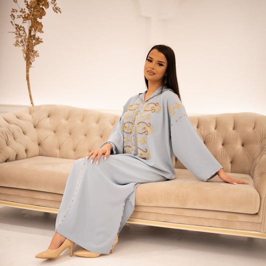 Fatima Gris Djellaba – Tunique marocaine décontractée – vue produit 2
