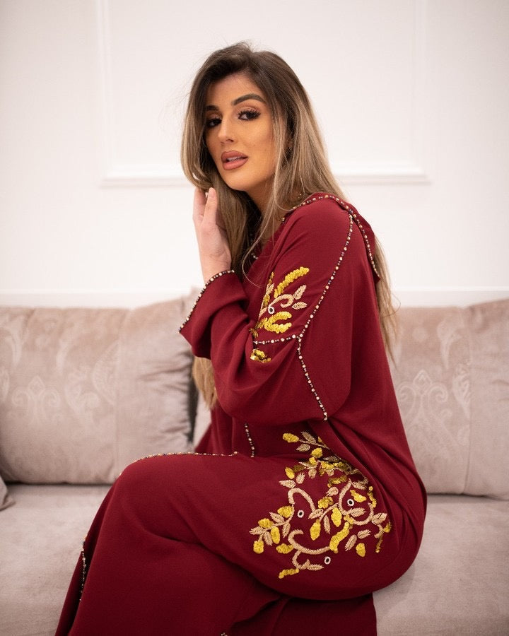 Souad Bordeaux Djellaba – Tunique marocaine décontractée – vue produit 3
