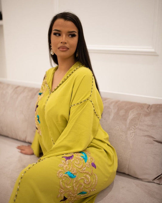 Rajae Jaune Djellaba – Tunique marocaine décontractée – vue produit 2