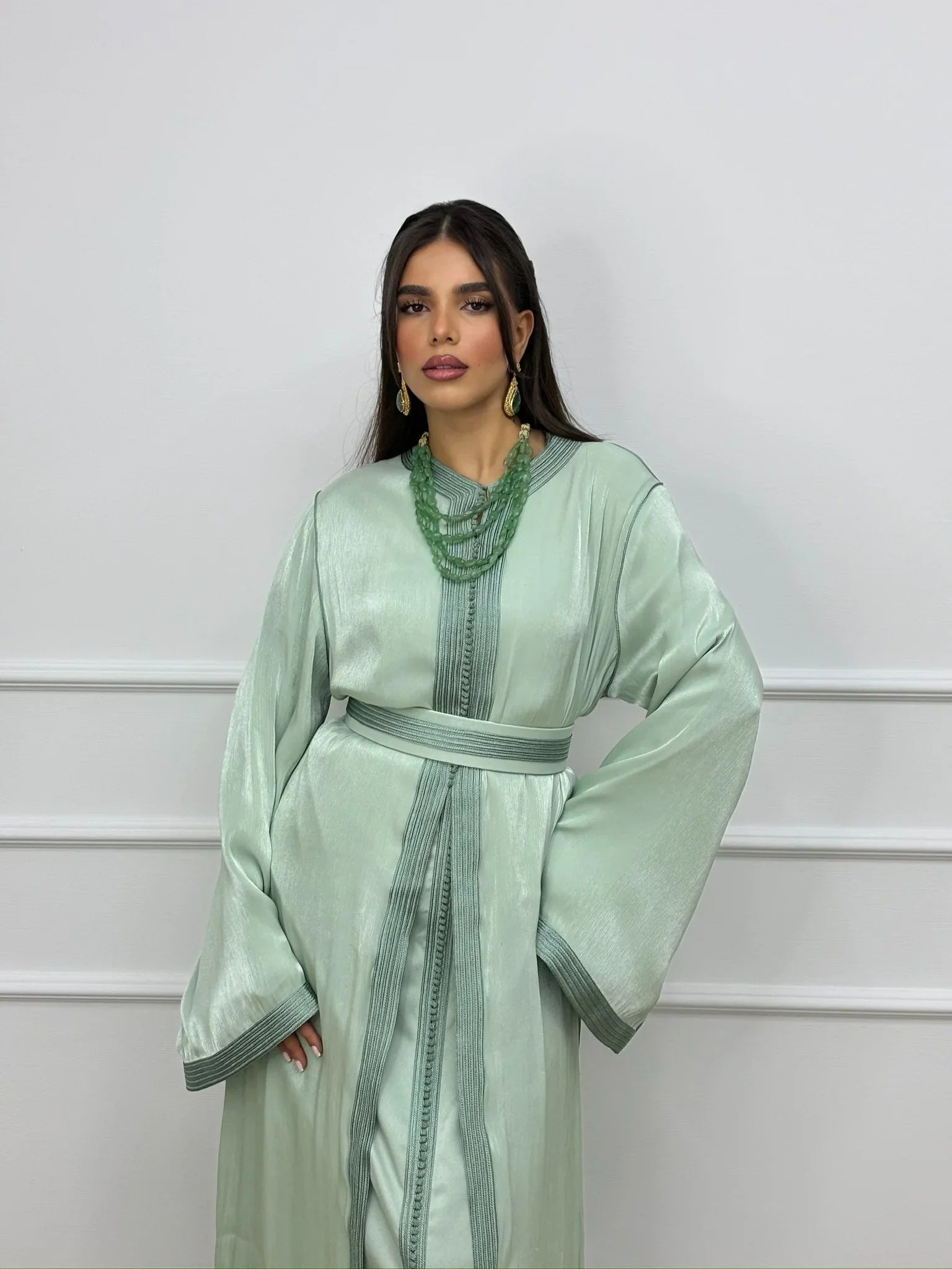 Souad Vert Takchita – Robe marocaine deux pièces