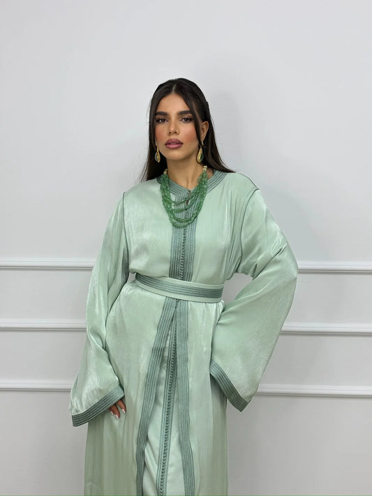 Souad Vert Takchita – Robe marocaine deux pièces – vue produit 2