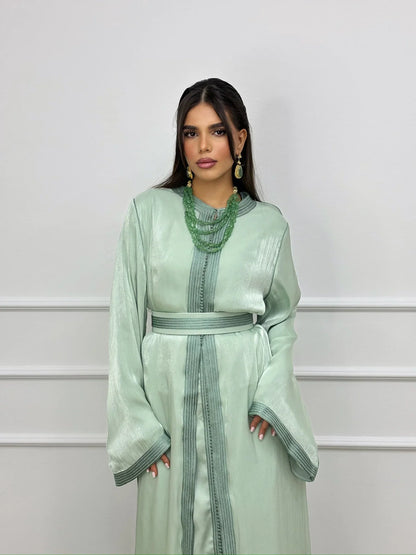 Souad Vert Takchita – Robe marocaine deux pièces