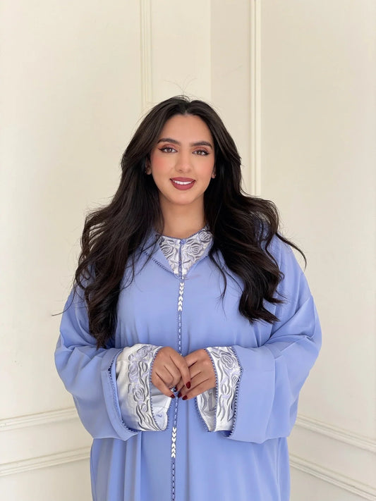 Naima Bleu Djellaba – Tunique marocaine décontractée