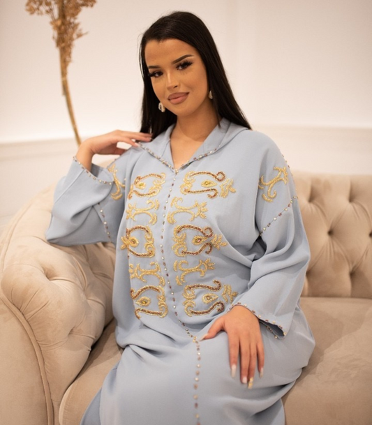 Fatima Gris Djellaba – Tunique marocaine décontractée