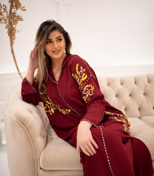 Souad Bordeaux Djellaba – Tunique marocaine décontractée
