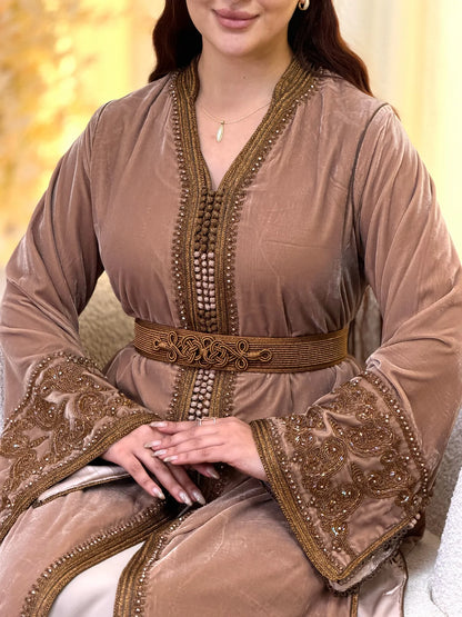 Khadija Marron Takchita – Robe marocaine deux pièces – vue produit 8