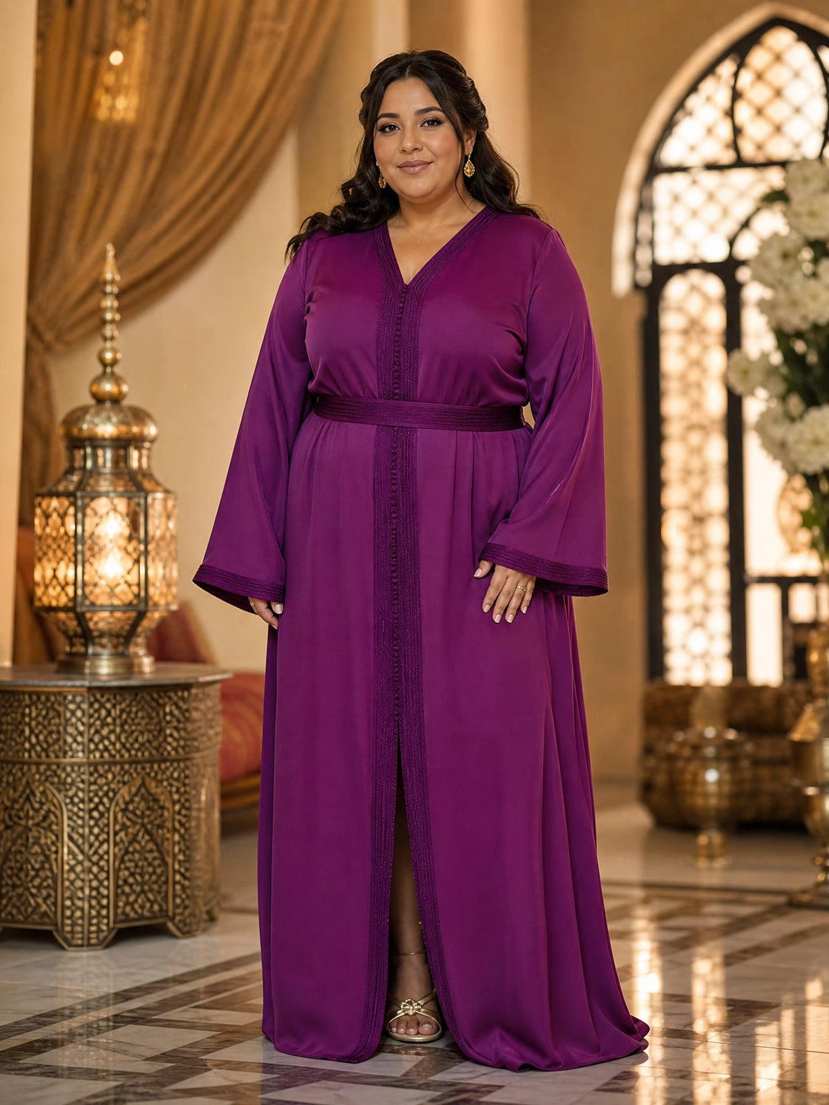 Douaa Violet Takchita – Robe marocaine deux pièces \u2014 plus-size model