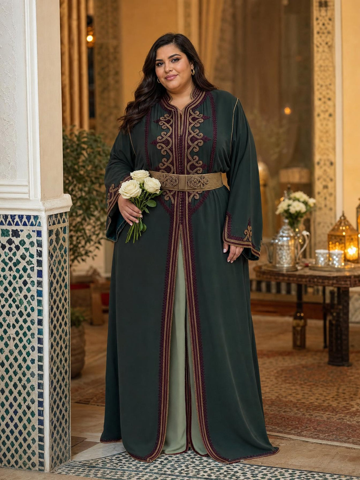 Dounia Vert Takchita – Robe marocaine deux pièces \u2014 plus-size model