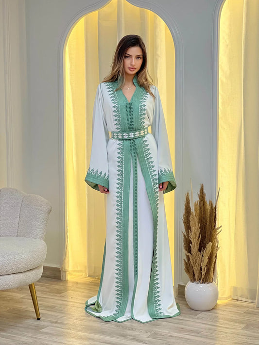 Fatima Blanc Takchita – Robe marocaine deux pièces
