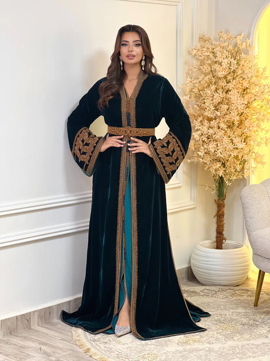 Karima Noir Takchita – Robe marocaine deux pièces