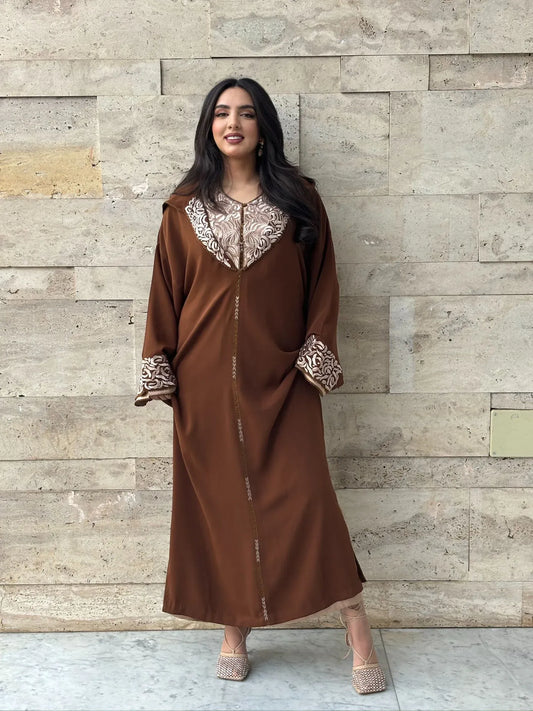 Batoule Marron Djellaba – Tunique marocaine décontractée