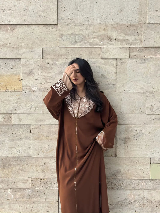 Batoule Marron Djellaba – Tunique marocaine décontractée – vue produit 2
