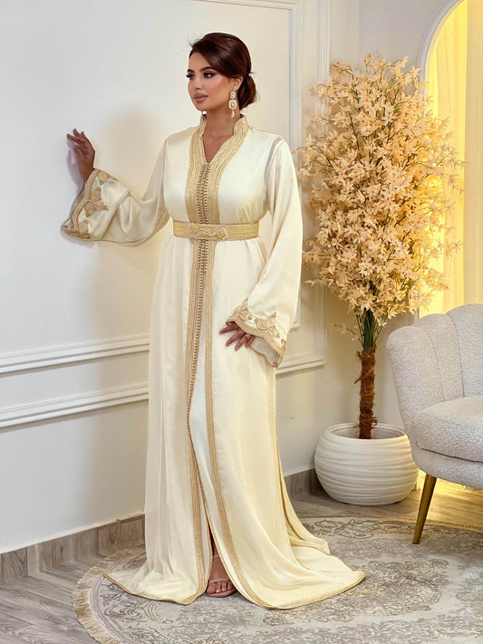 Samira Beige Takchita – Robe marocaine deux pièces – vue produit 2